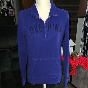 Victoria's Secret PINK Purple & Black  Quarter-Zip Pullover. Size Small.